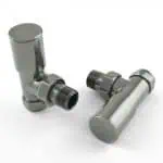 Shower valve trim set in polished chrome finish for modern bathroom decor.