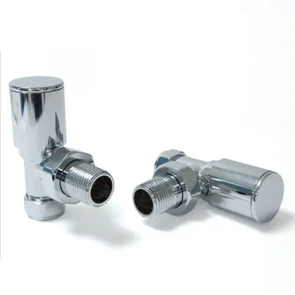 Chrome radiator valves for optimal heating control, stylish and durable bathroom accessories.