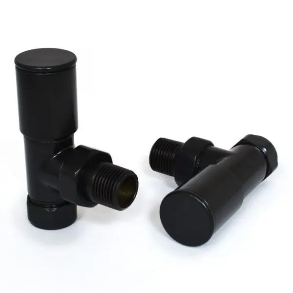 Black plumbing T-shaped pipes fitting for drainage and water systems.