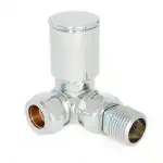 Metal pipe fitting valve for plumbing and heating systems.
