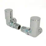 Chrome radiator valves, thermostatic, for efficient heating control, high-quality plumbing fittings.