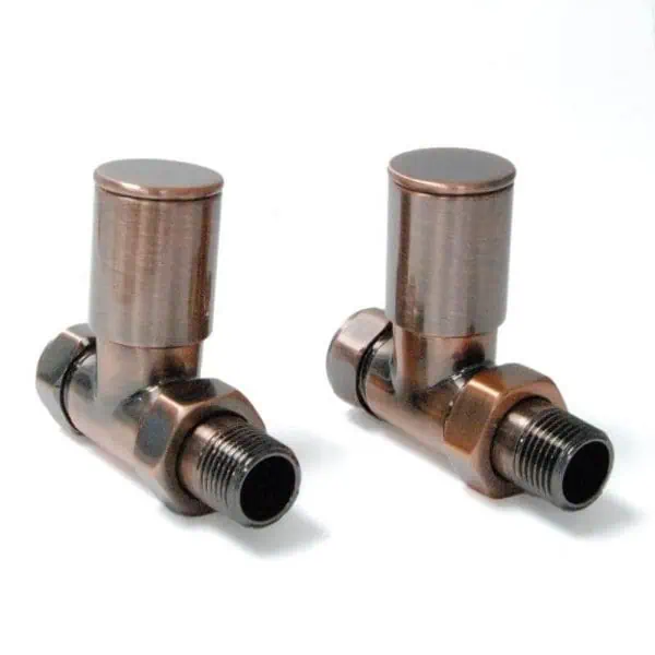 Copper pipe fittings, elbow connectors for plumbing and HVAC systems.
