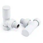 White plastic plumbing pipe fittings for bathroom and kitchen installations.