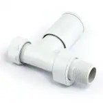 Replacement PVC T-junction pipe fitting for plumbing systems.
