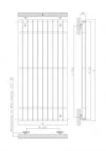 Heavy-duty metal gate technical drawing, durable security fencing design, ideal for commercial properties.
