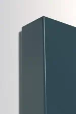 Modern gray storage cabinet for office organization and space efficiency.