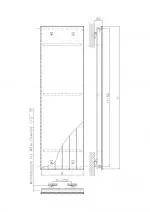 Heavy-duty industrial sliding door technical drawing with precise measurements.