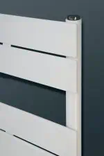 Modern white radiators for heating systems, sleek design for home or office.