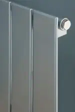 Steel radiator close-up, modern heating radiator for home heating solutions, reliable and efficient heat source.