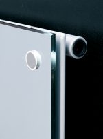 Overhead camera lens on a sleek, modern security or surveillance device.