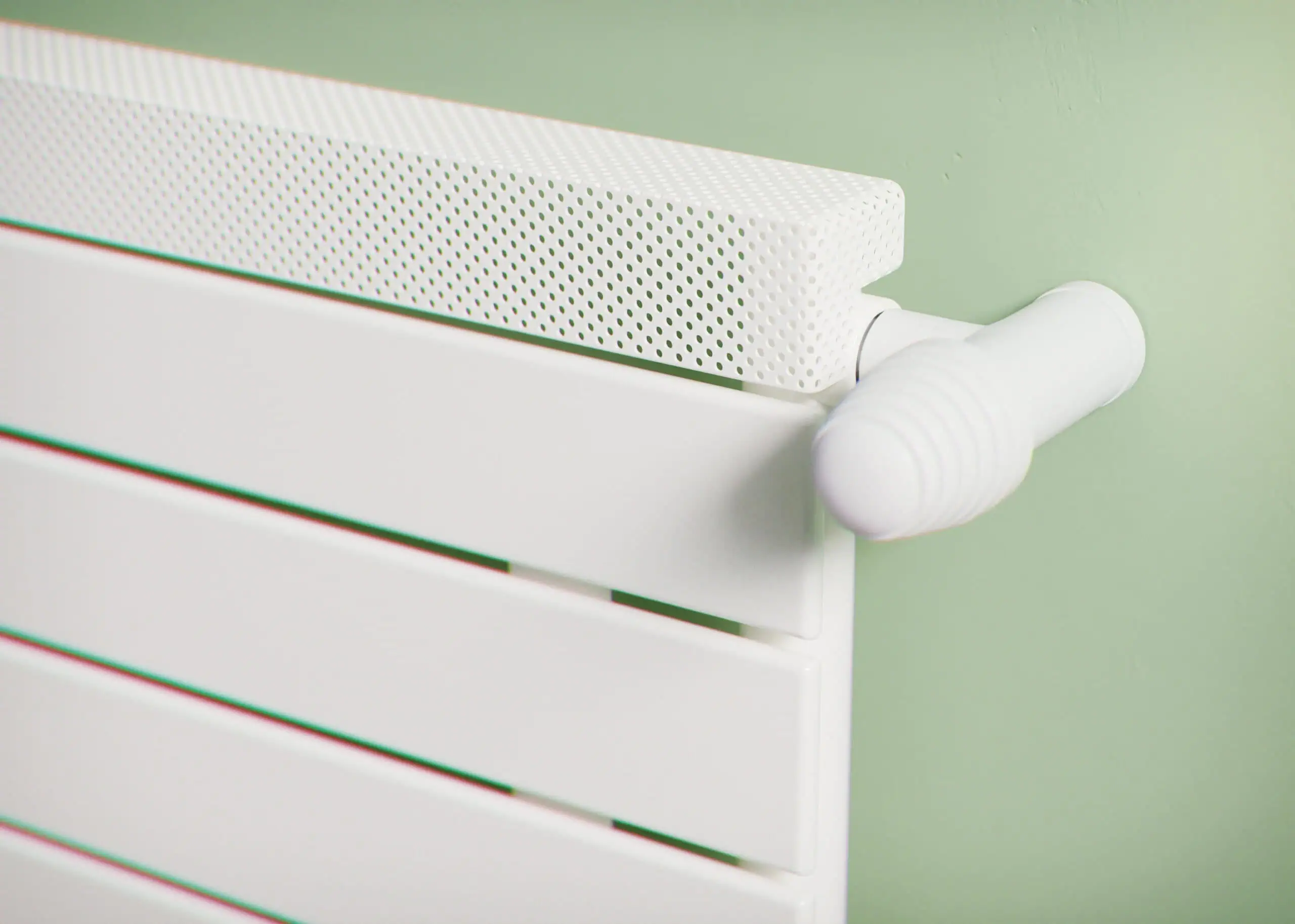 Fusion Studio TIFF File White electric radiator with modern design for home heating.