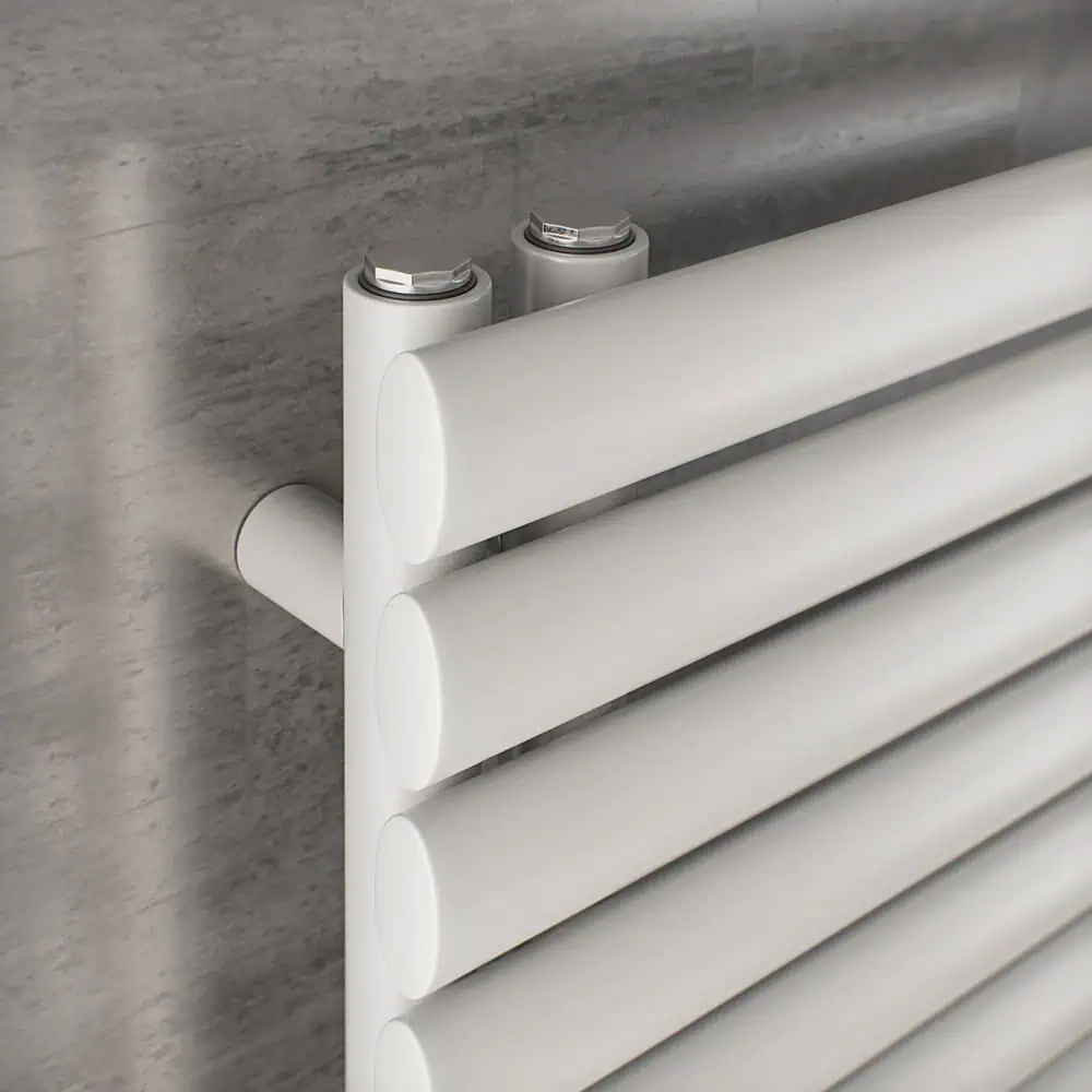 Fusion x64 TIFF File Modern white radiator with horizontal panels for efficient heating.