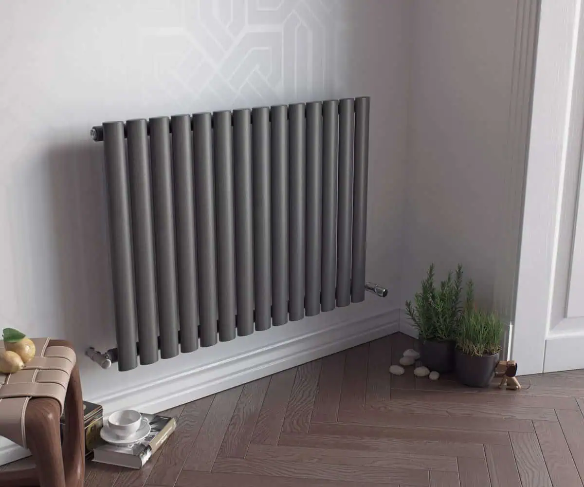 Textured Grey Radiators Nova Single 600 Vertical Designer Radiator (Textured Matt Anthracite ...