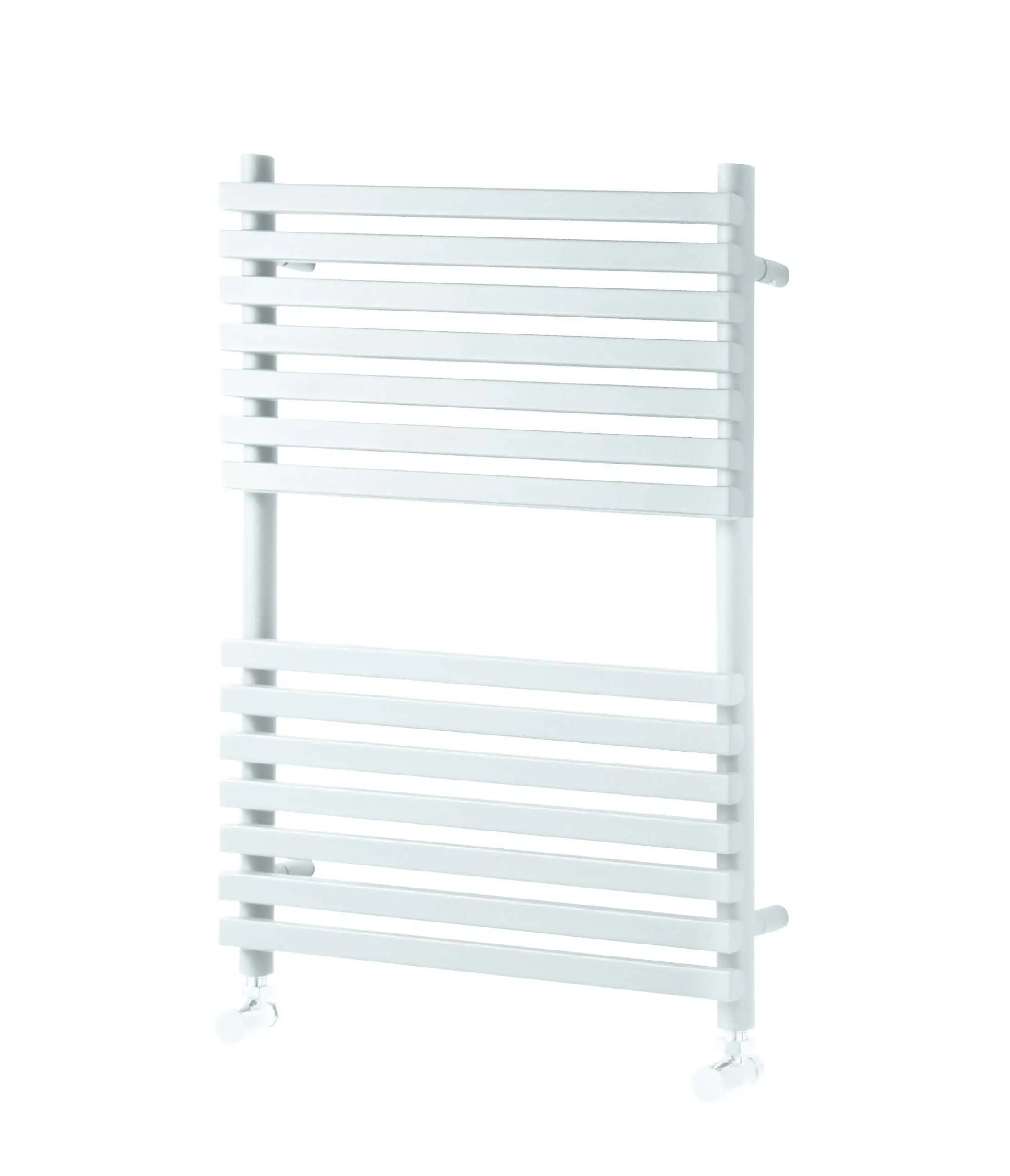 Oxfordshire-White-750H-scaled-2.jpg White modern towel radiator for bathroom heating and drying.