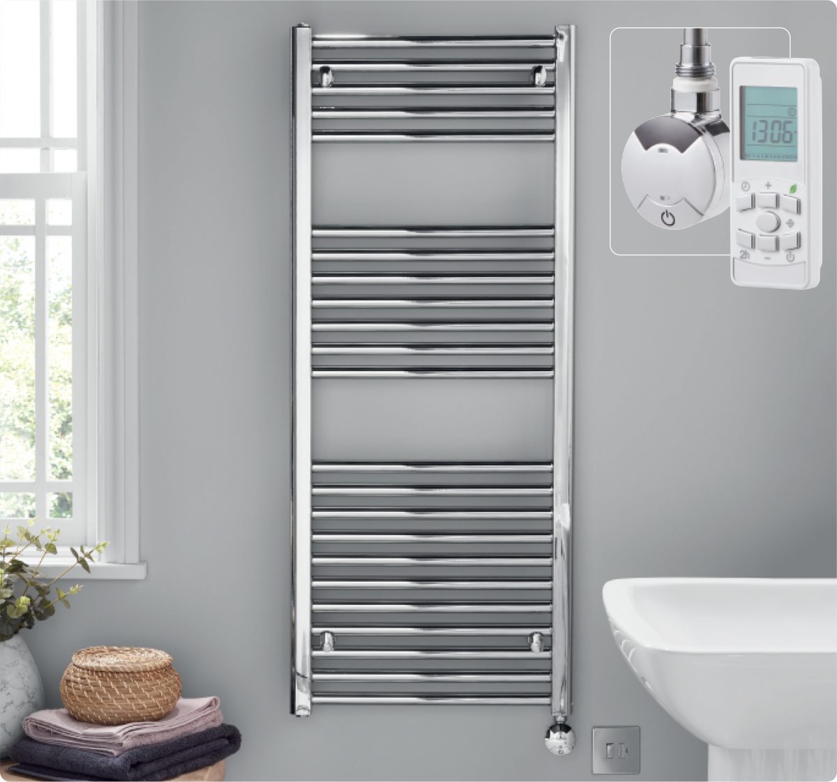 Pisa Thermostatic Designer Towel Rail