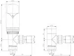Detailed technical plumbing fitting drawing with precise measurements for high-quality installation.