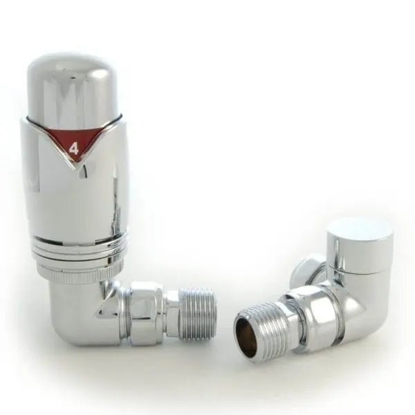 Shower valve thermostatic mixer with chrome finish, smooth operation, reliable bathroom plumbing accessory.