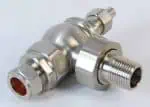 High-quality stainless steel pneumatic fitting for industrial use.