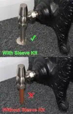 Stainless steel valve with sleeve kit installation for durable connections.