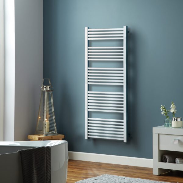 Colore Brushed Brass 800mm x 400mm Straight Electric Heated Towel Rail -  Wholesale Domestic