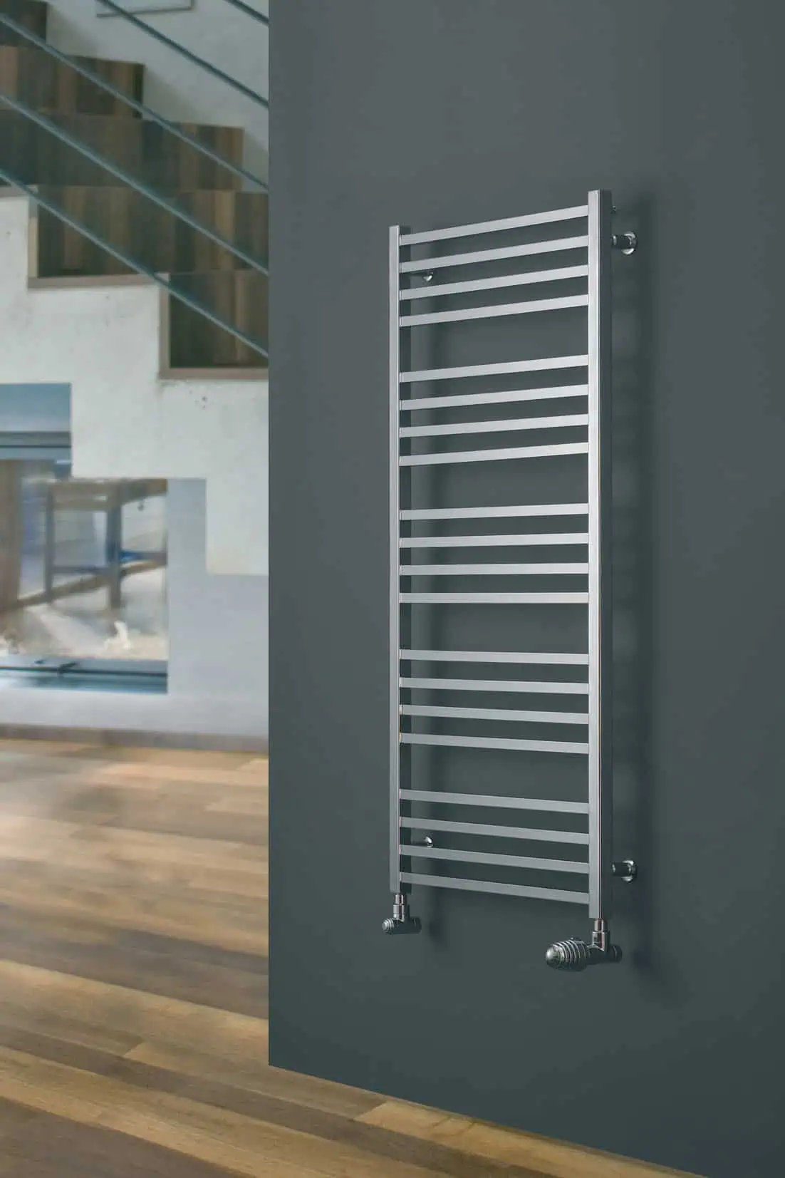 Verano-1 Aluminum towel radiator modern design for bathroom heating.