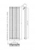 Precision radiator technical drawing for heating systems installation.