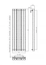 Precision radiator technical drawing for heating systems installation.