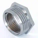 Heavy-duty stainless steel pipe fitting for industrial plumbing and HVAC systems.