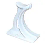 White ceramic boat-shaped flask holder, ideal for kitchen or bar decor.