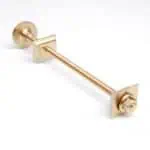 Shower door roller with brass finish, smooth sliding mechanism, and durable hardware.