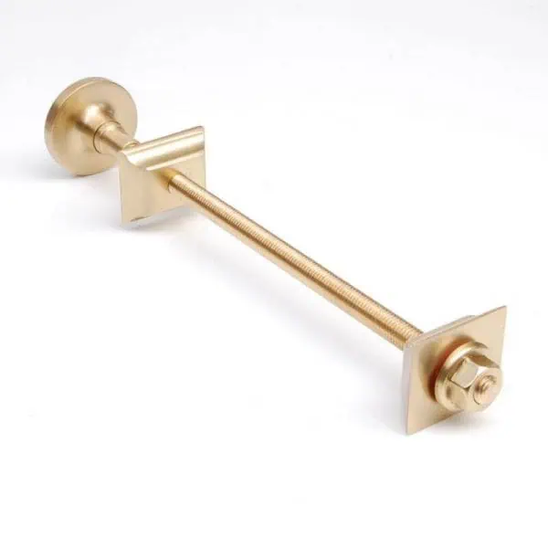 Shower door roller with brass finish, smooth sliding mechanism, and durable hardware.