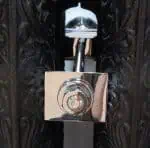 High-security door lock with keypad and deadbolt, modern security hardware for home safety.
