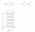 1. Modern electric towel radiator heater for bathroom heating and drying.