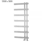 Adjustable white towel radiator for modern bathroom heating solutions.
