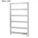 Stainless steel radiator towel warmer for bathroom heating and drying towels.