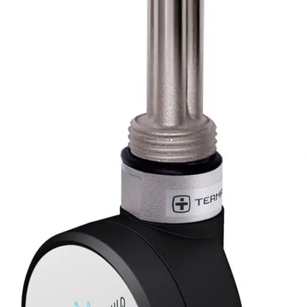 Stainless steel heating element with thermostat and Bluetooth control for efficient home heating.