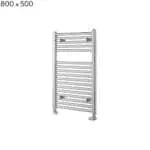 Polished silver towel radiator for bathroom heating - Poshrads.