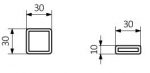 Square LED indicator light for industrial and electronic applications.