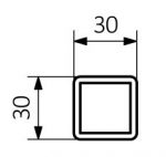 Aluminum square tube, 30mm x 30mm, ideal for DIY and construction projects.