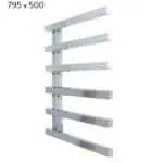 Aluminum retail display shelf for stores and shops.