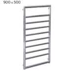 Heavy-duty stainless steel towel radiator, perfect for bathroom heating and drying.