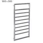 Heavy-duty stainless steel towel radiator, perfect for bathroom heating and drying.