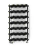 Flexible plastic shoe display rack for retail shops and shoe stores.