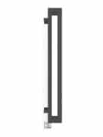 Sleek modern radiator for home heating, black powder-coated design, energy-efficient heat output.