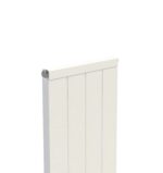 Aluminum vertical radiator for home heating, white finish, modern design.