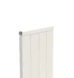 Aluminum vertical radiator for home heating, white finish, modern design.