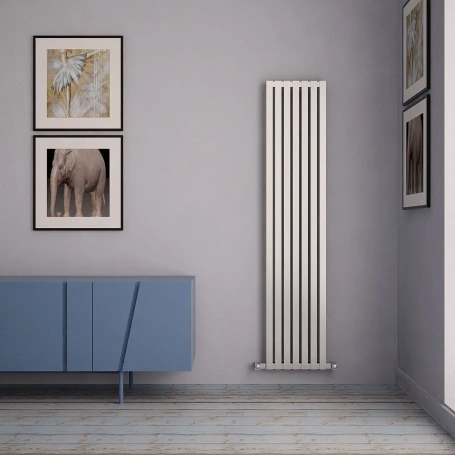 CARISA SARP STAINLESS STEEL DESIGNER RADIATOR Stylish modern vertical radiator in a contemporary living space | Poshrads.