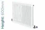 White cast iron radiator for home heating system.