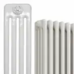 Radiator with modern white finish, ideal for home heating solutions.