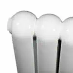 Modern white radiator for home heating, sleek and energy-efficient.